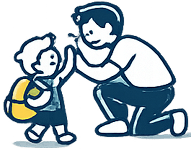 Parent collecting a child from camp