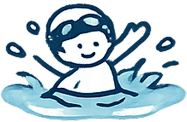Child swimming in the pool